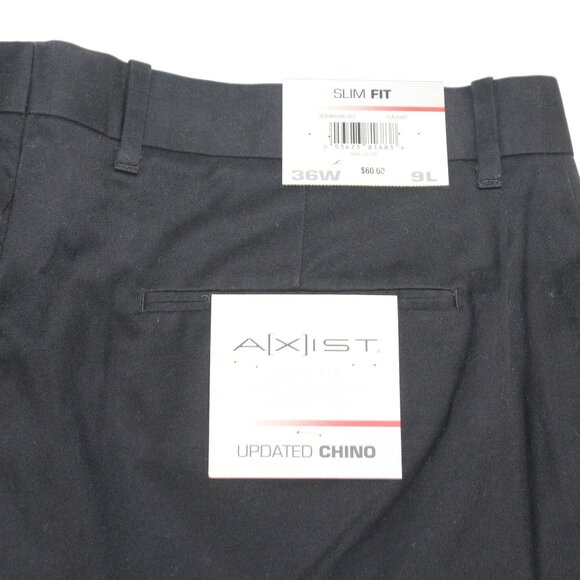 Axist Tech Slim Fit Chino Dress Pants Men's Size 36x29 Black Dry Fit Flat Front - Picture 9 of 14